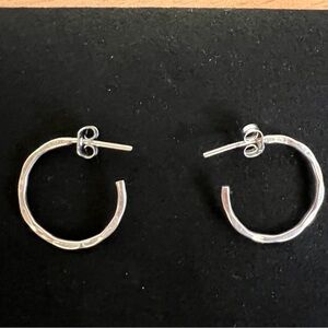 Hand-hammered Sterling Silver Hoops